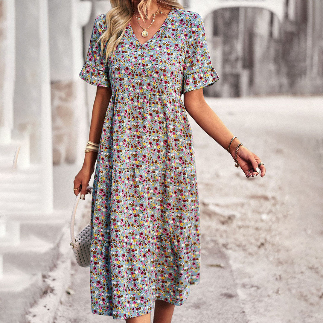 Beau | Robe Midi Boho - Imprimé Floral & Coupe Ample