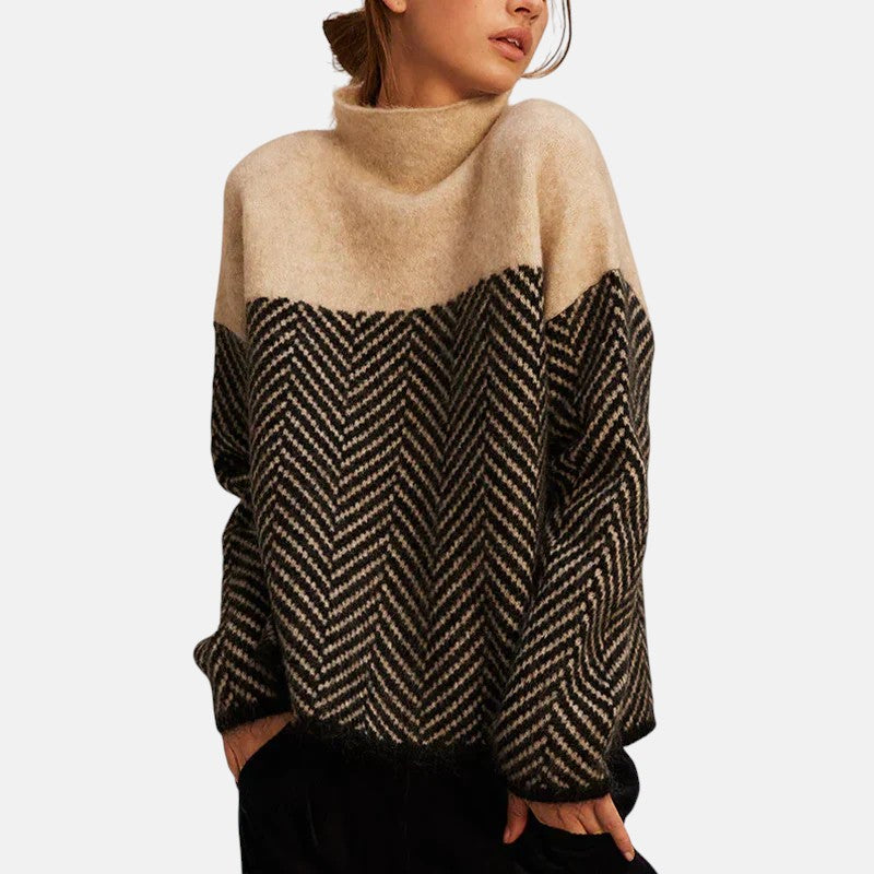 Laure - Pull en maille chevrons