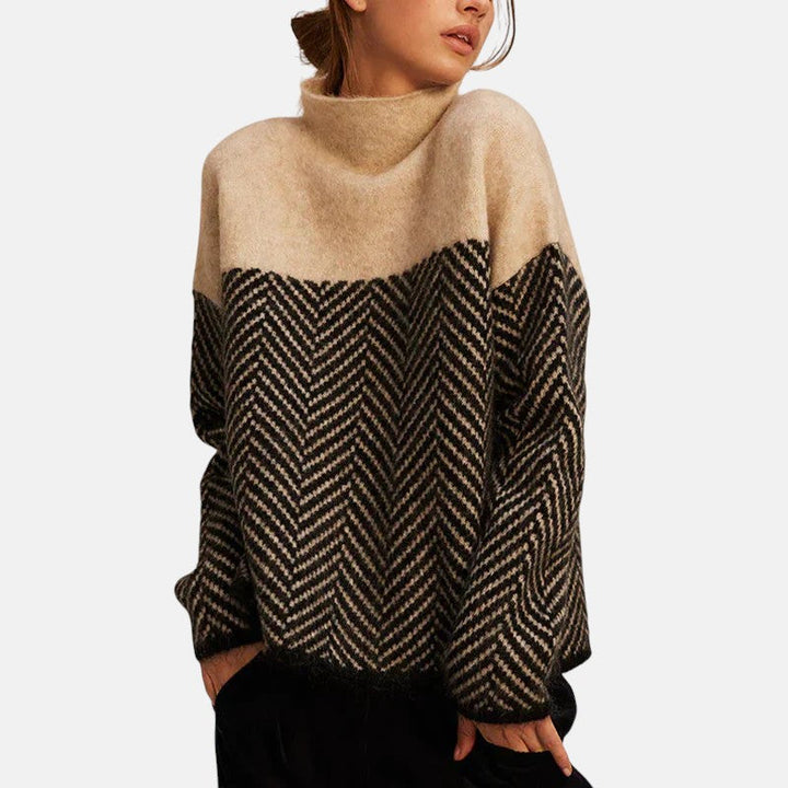 Laure - Pull en maille chevrons