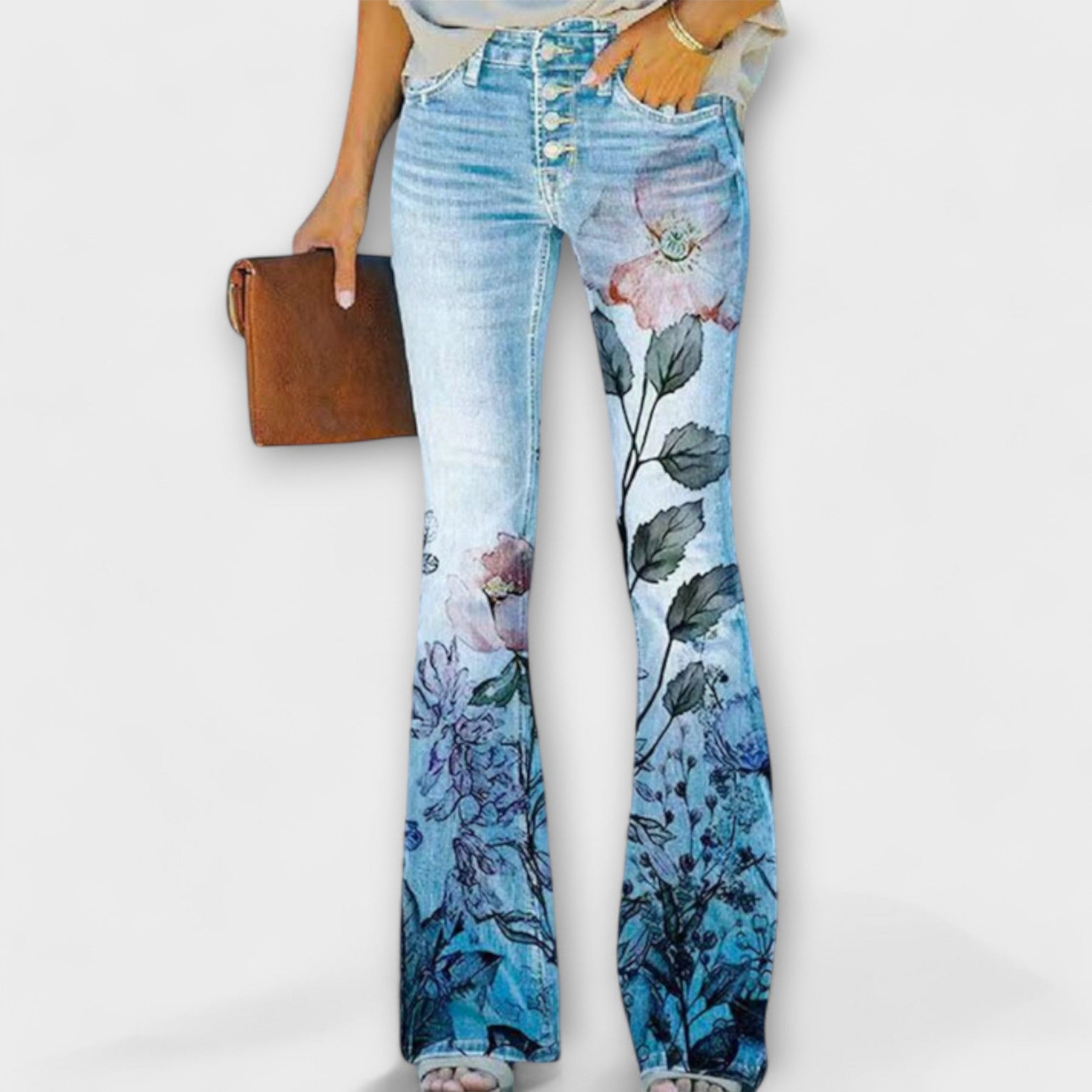 Pantaloni cu imprimeu floral