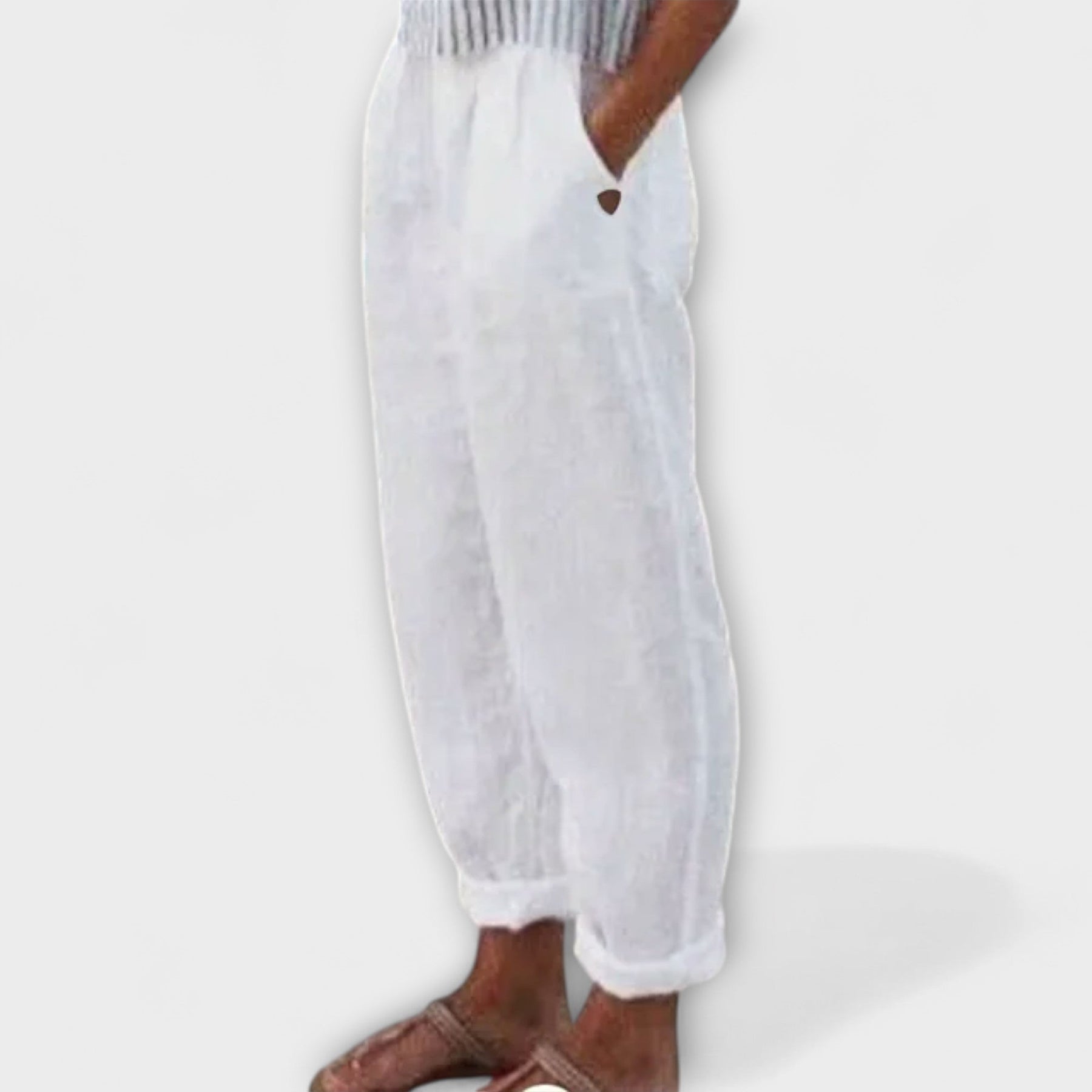 Klára - Pantaloni cu talie elastică și buzunare laterale