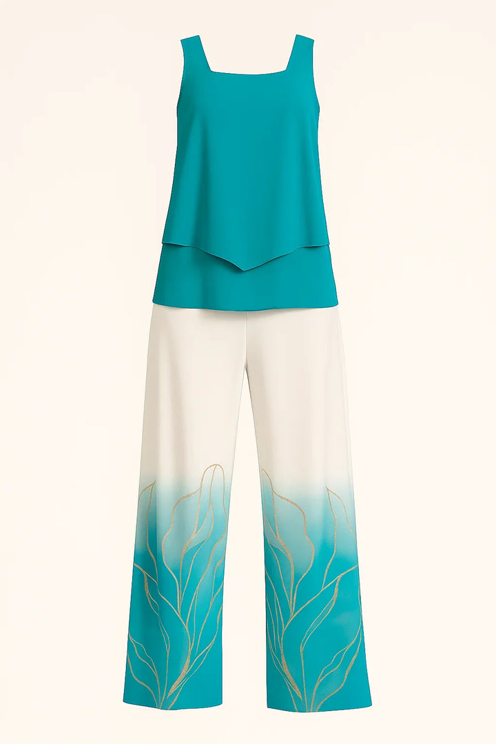 Esmee | Ensemble Pantalon Imprimé Top Sans Manches & Coupe Ample