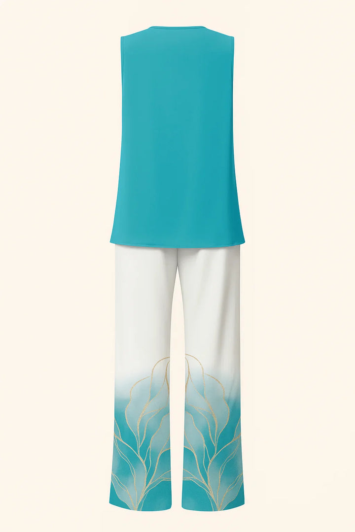 Esmee | Ensemble Pantalon Imprimé Top Sans Manches & Coupe Ample