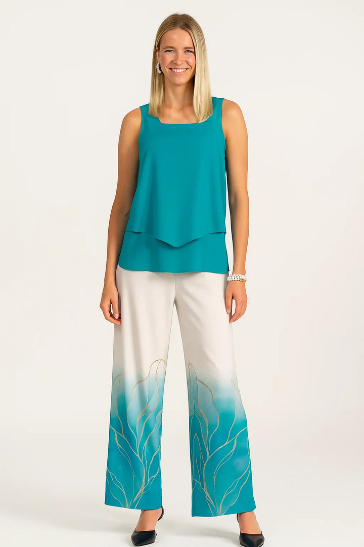 Esmee | Ensemble Pantalon Imprimé Top Sans Manches & Coupe Ample