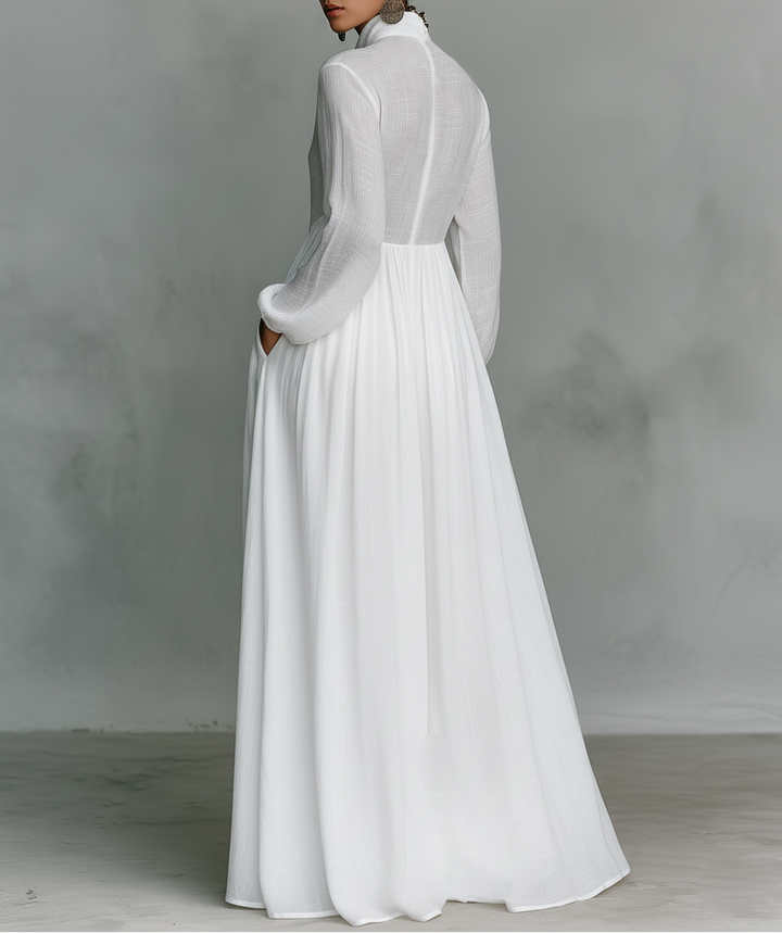 Selena | Robe Maxi à Boutons Frontaux Fluides