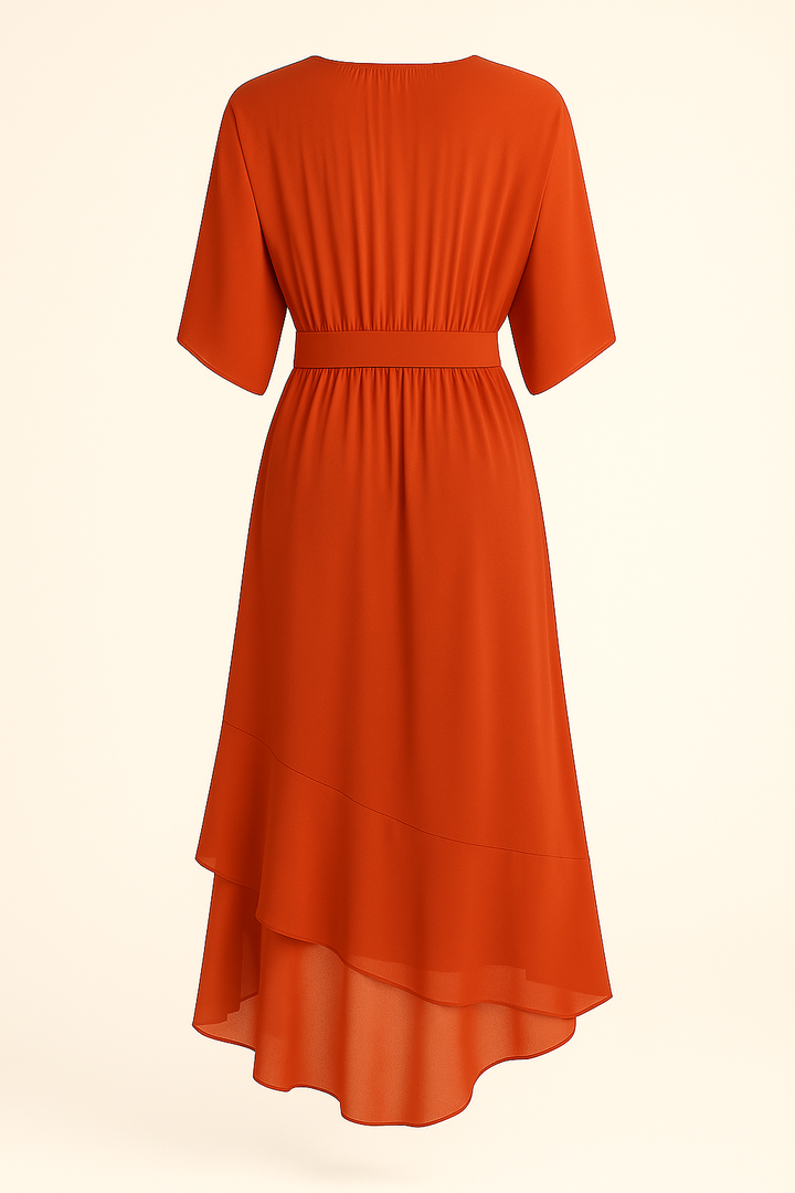 Keira - Robe en chiffon élégante et stylée avec décolleté en V