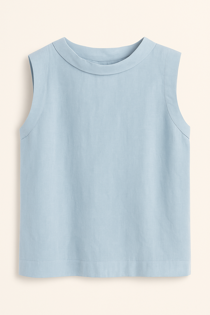 Coco | Blouse en Lin avec Manches Courtes et Col Rond : Légèreté Estivale