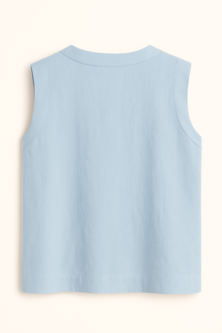 Coco | Blouse en Lin avec Manches Courtes et Col Rond : Légèreté Estivale