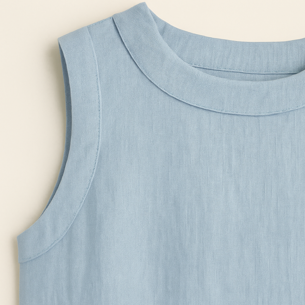 Coco | Blouse en Lin avec Manches Courtes et Col Rond : Légèreté Estivale