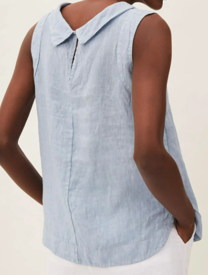 Coco | Blouse en Lin avec Manches Courtes et Col Rond : Légèreté Estivale