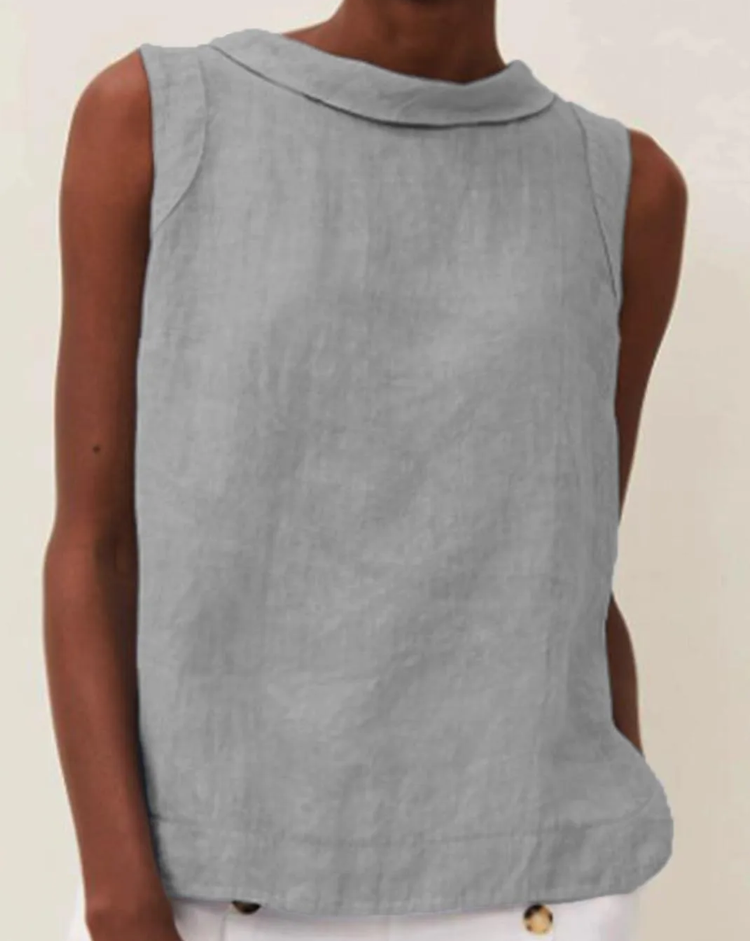 Coco | Blouse en Lin avec Manches Courtes et Col Rond : Légèreté Estivale