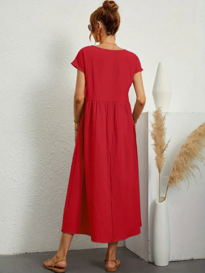 Catalina | Midi Dress in Flowing Cotton and Silk