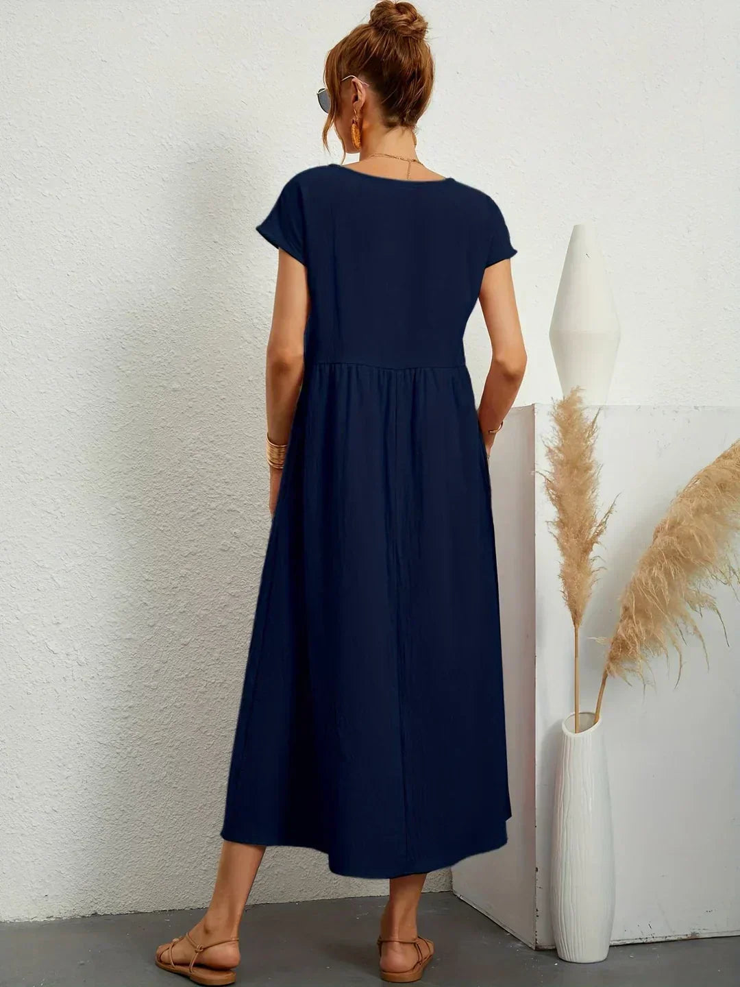 Catalina | Midi Dress in Flowing Cotton and Silk