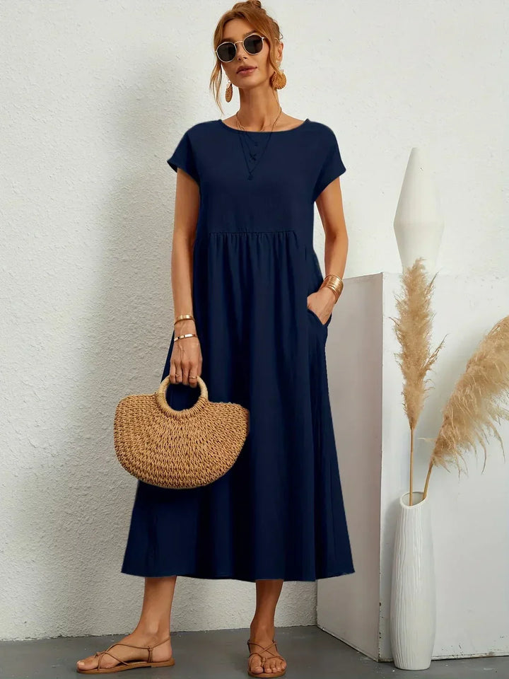 Catalina | Midi Dress in Flowing Cotton and Silk