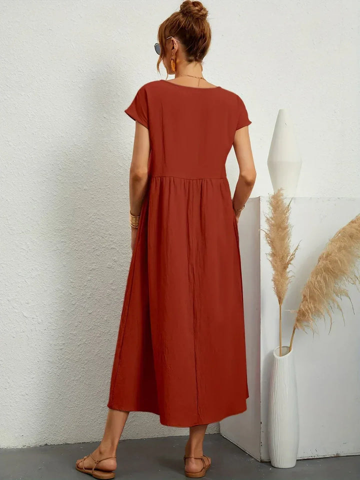 Catalina | Midi Dress in Flowing Cotton and Silk
