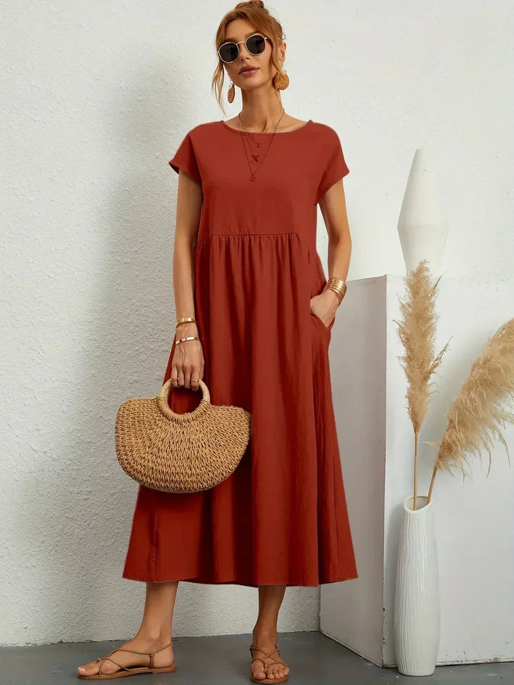 Catalina | Midi Dress in Flowing Cotton and Silk
