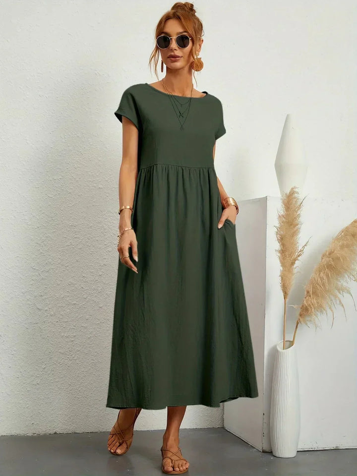 Catalina | Midi Dress in Flowing Cotton and Silk
