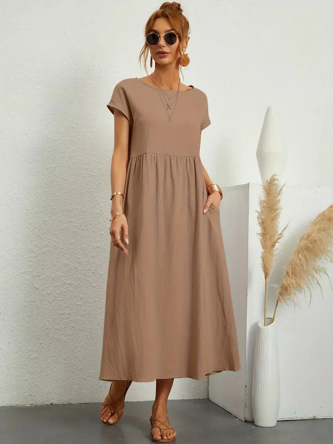 Catalina | Midi Dress in Flowing Cotton and Silk