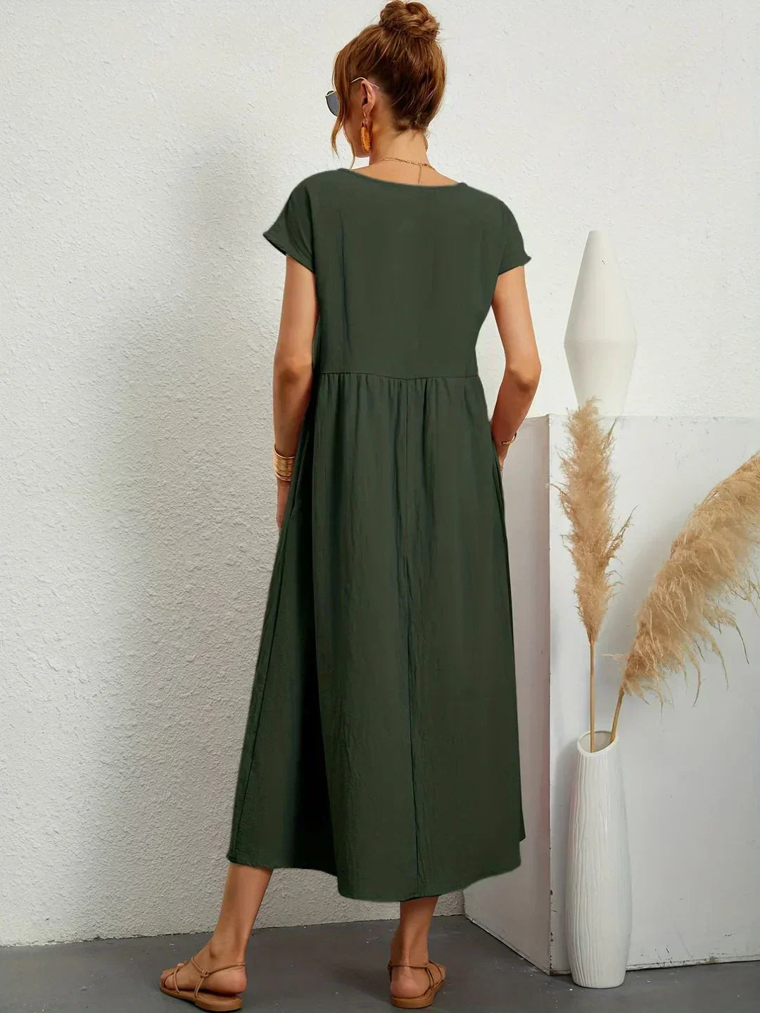 Catalina | Midi Dress in Flowing Cotton and Silk