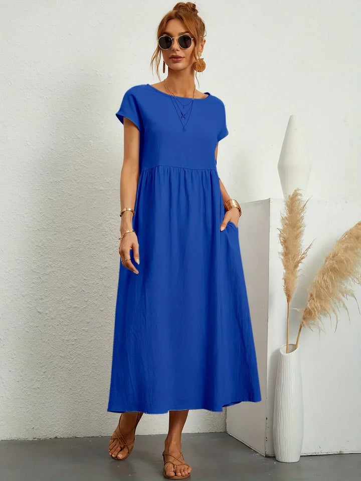 Catalina | Midi Dress in Flowing Cotton and Silk