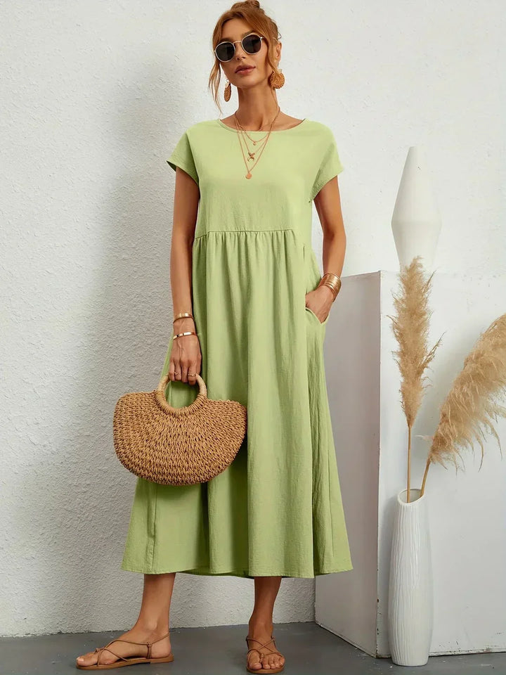 Catalina | Midi Dress in Flowing Cotton and Silk