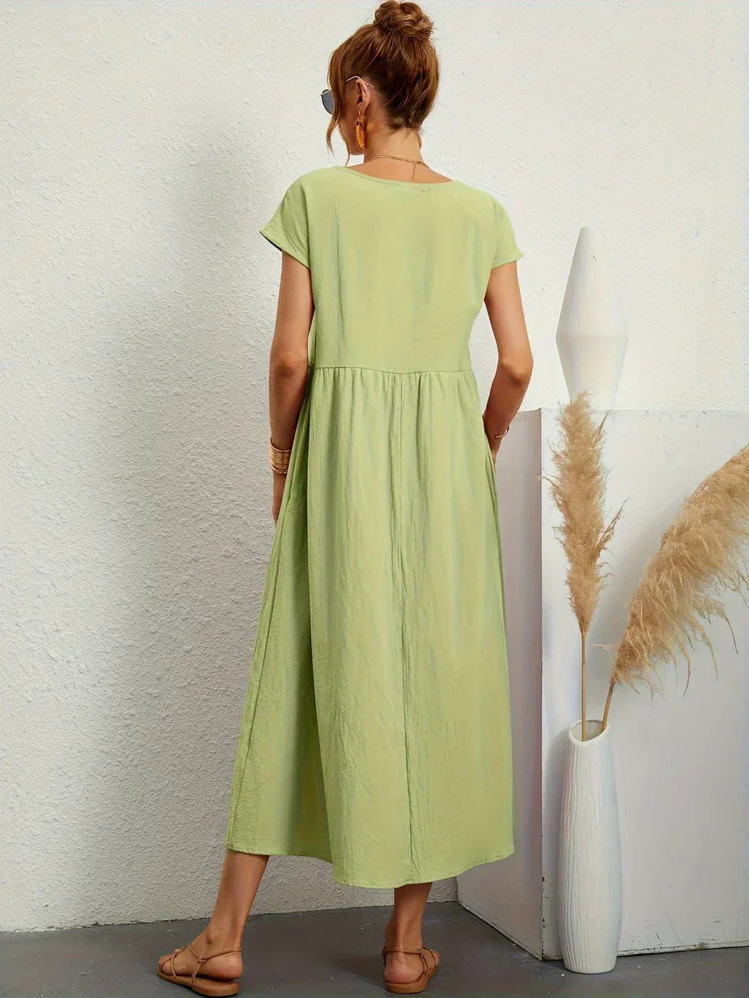 Catalina | Midi Dress in Flowing Cotton and Silk