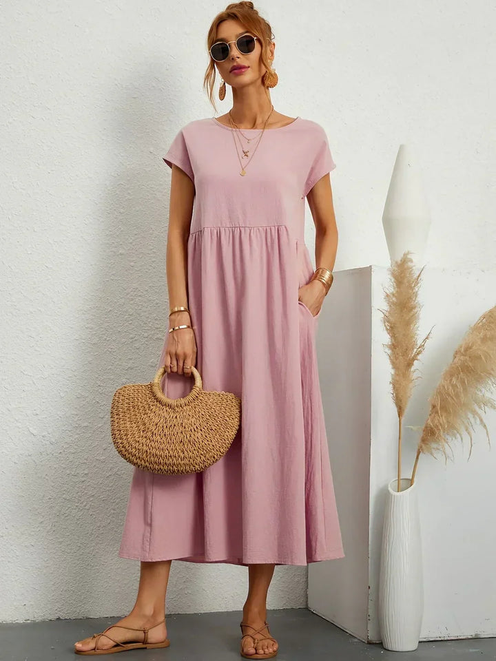 Catalina | Midi Dress in Flowing Cotton and Silk