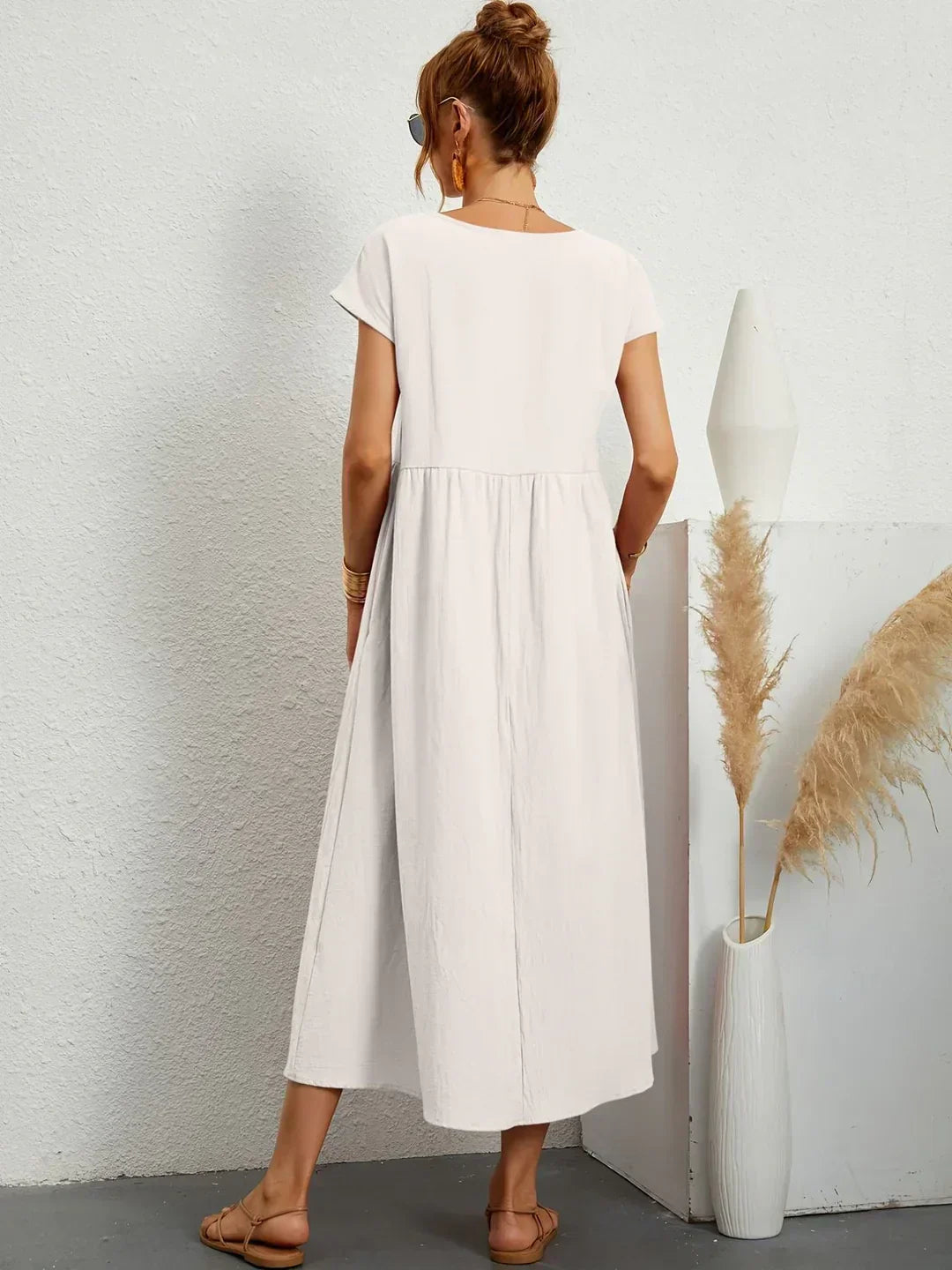Catalina | Midi Dress in Flowing Cotton and Silk