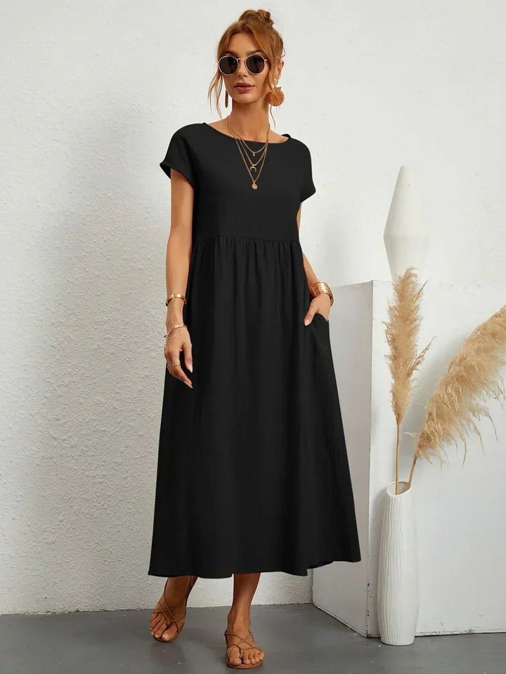 Catalina | Midi Dress in Flowing Cotton and Silk