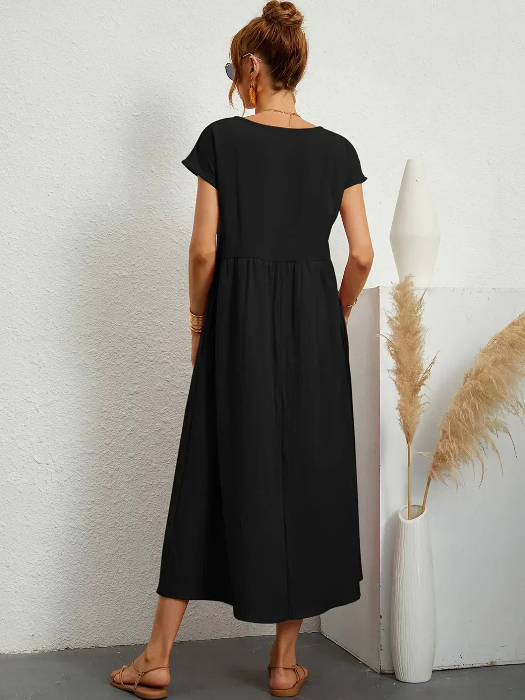 Catalina | Midi Dress in Flowing Cotton and Silk