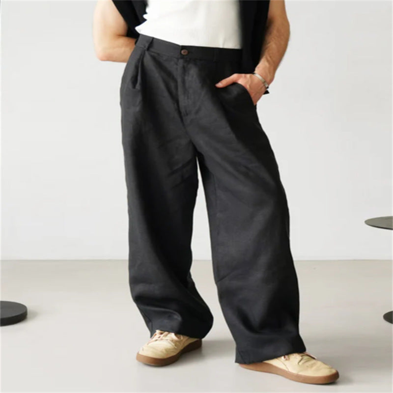 ÉTIENNE | PANTALON EN LIN À JAMBES LARGES