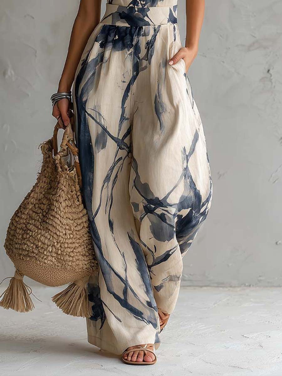 Salopetă Halter cu Design Artistic
