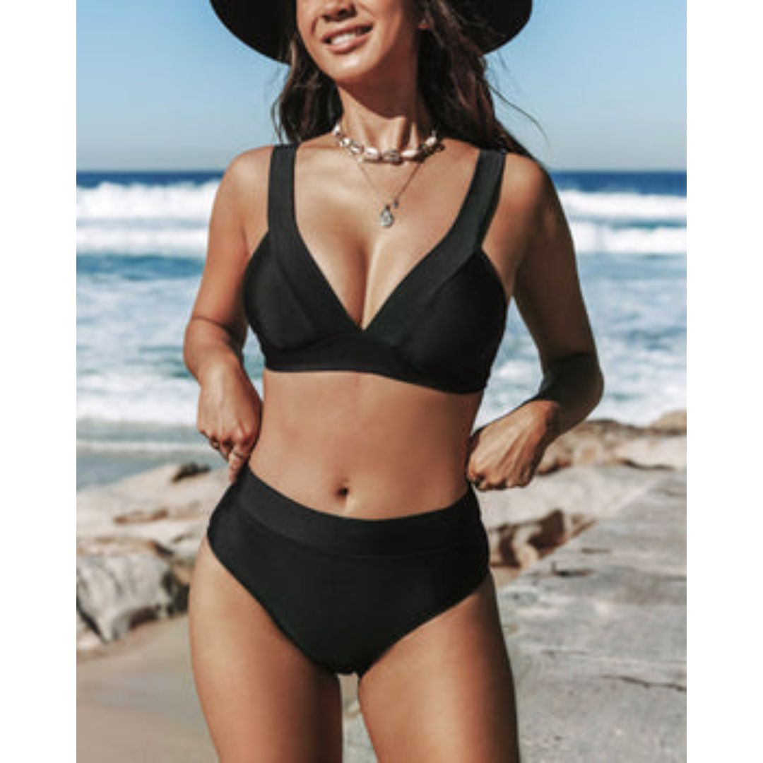 Hilde | Maillot Une‑Pièce Uni à Taille Haute