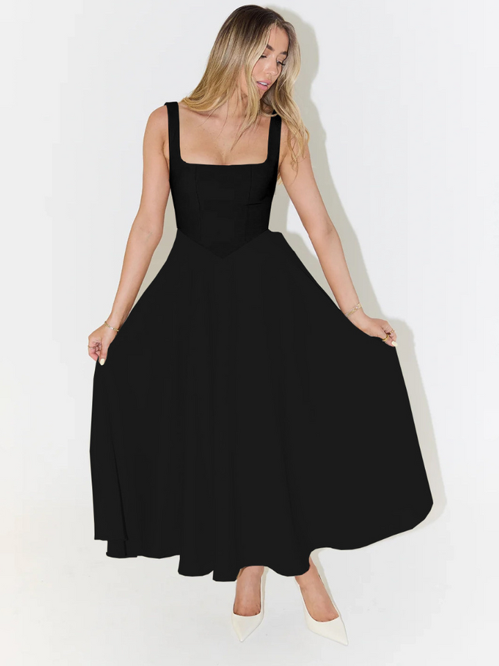 Grace | Robe Midi Légère à Décolleté Carré