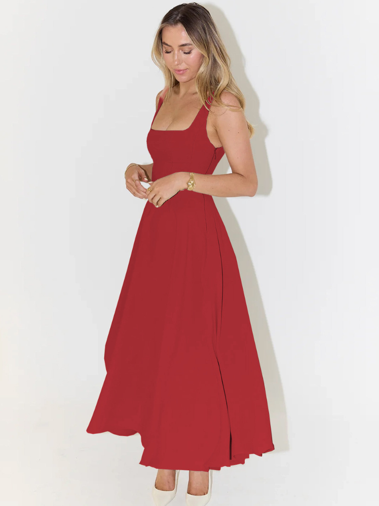 Grace | Robe Midi Légère à Décolleté Carré