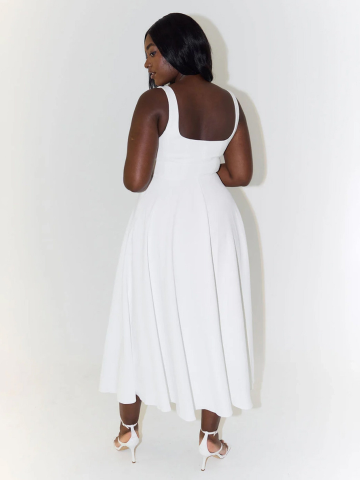 Grace | Robe Midi Légère à Décolleté Carré