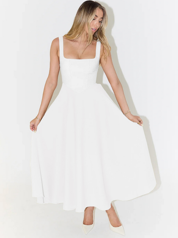 Grace | Robe Midi Légère à Décolleté Carré