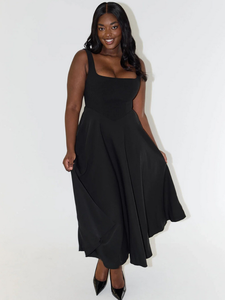 Grace | Robe Midi Légère à Décolleté Carré