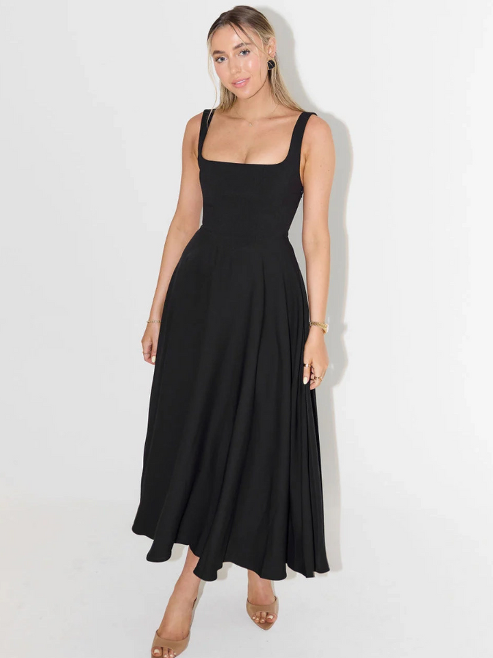 Grace | Robe Midi Légère à Décolleté Carré