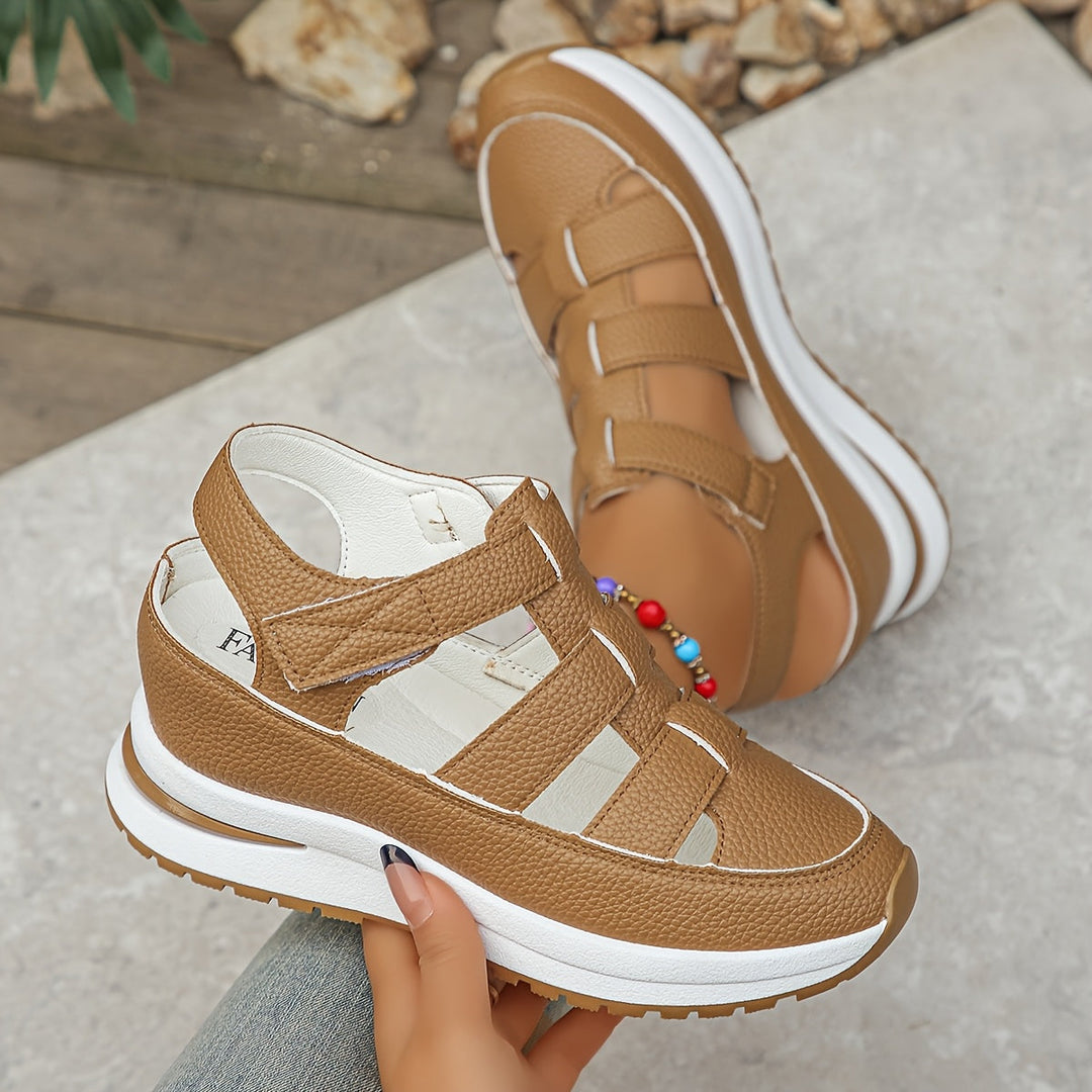 Sandrine | Sandales à plateforme – Velcro & Semelle rembourrée