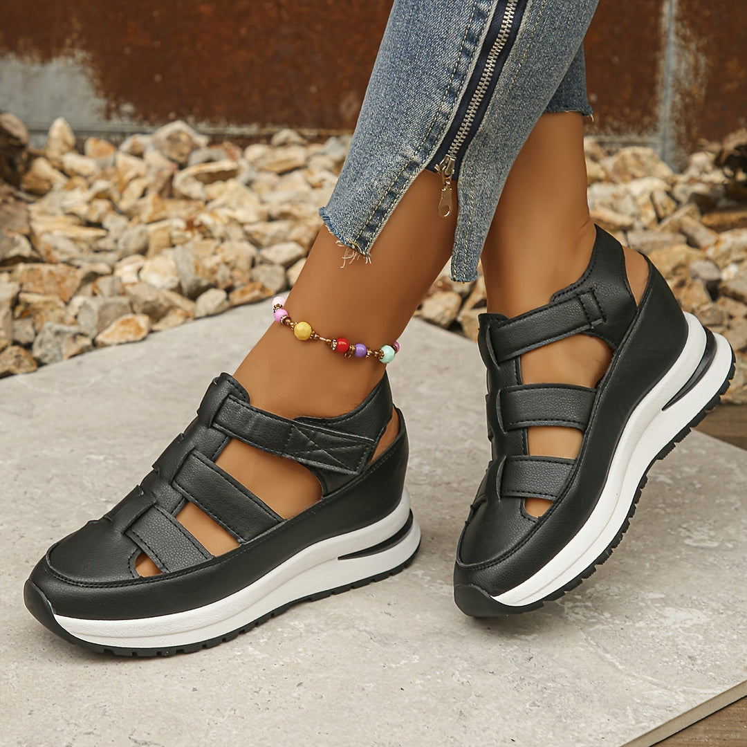 Sandrine | Sandales à plateforme – Velcro & Semelle rembourrée