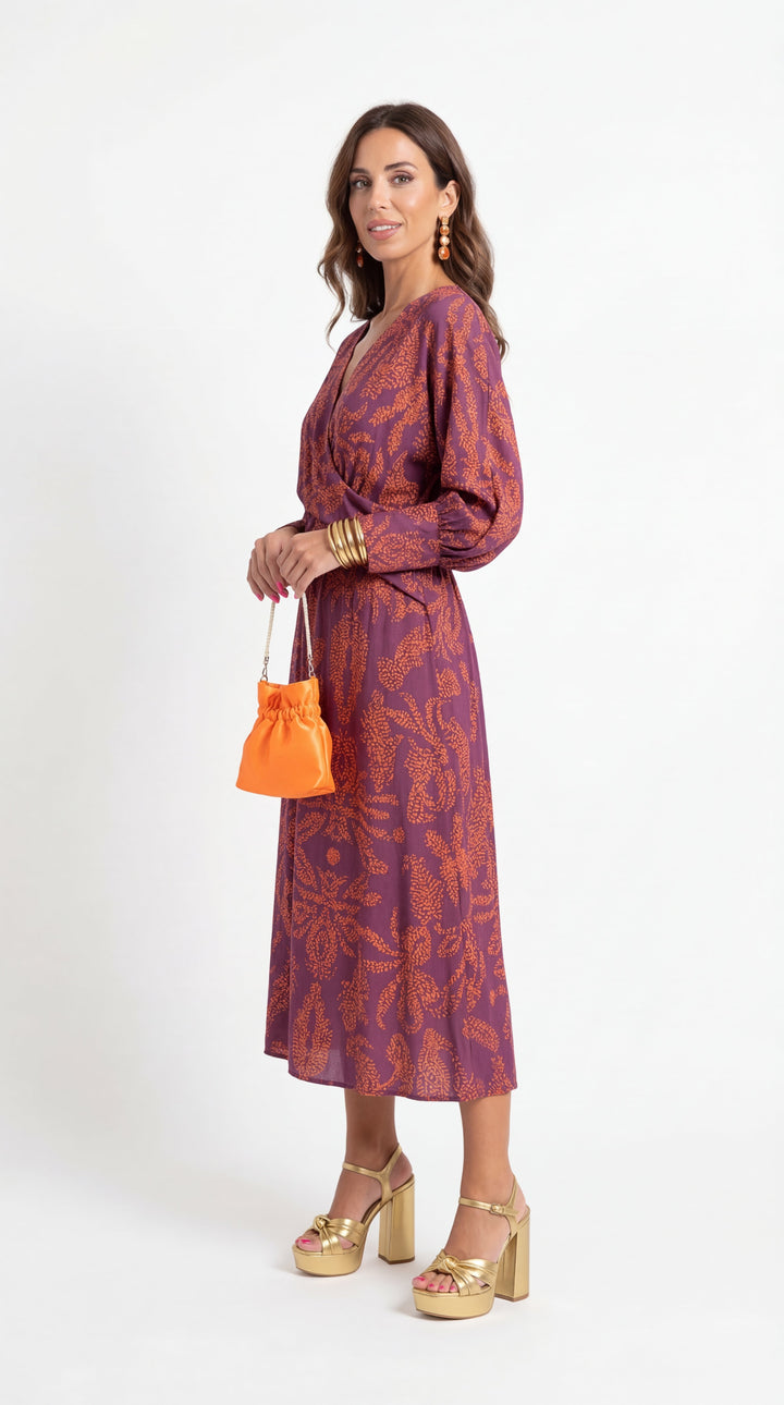 Isadora™ – Élégante Robe Midi au Motif Classique