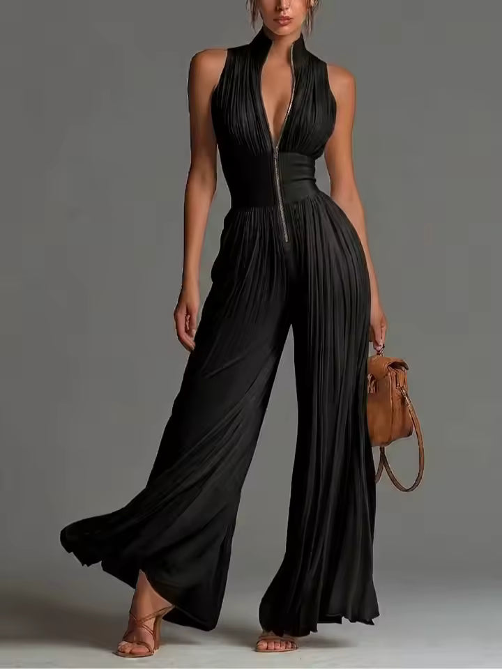 Lucía | Georgette Pleated Jumpsuit