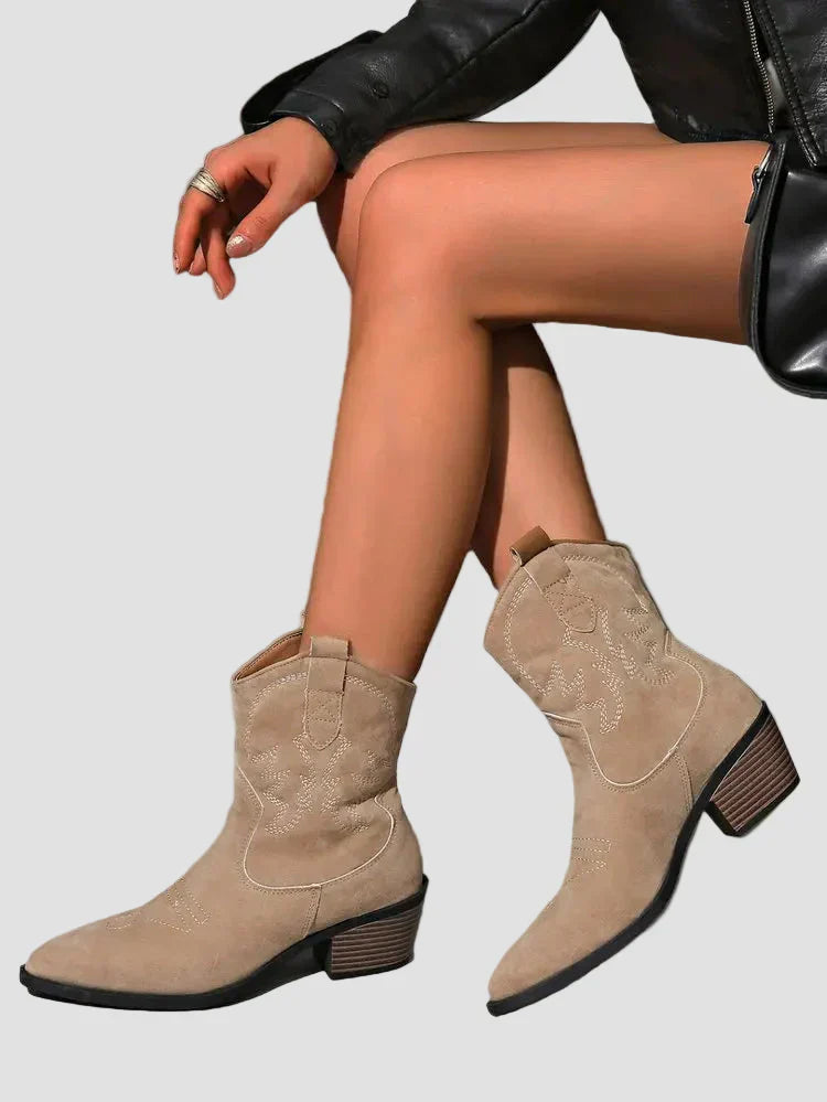 Stilate Botine Western Brodate