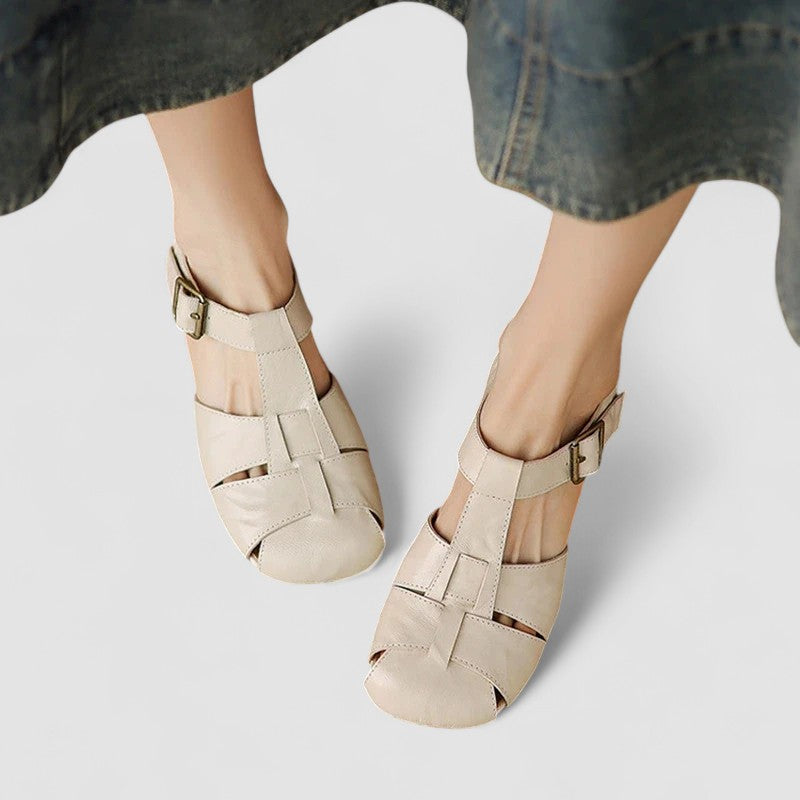 Sannee | Sandales Fermées de cuir véritable