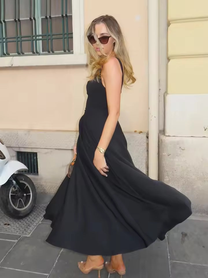 Grace | Robe Midi Légère à Décolleté Carré