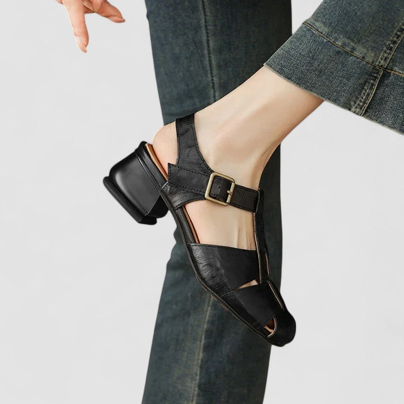 Sannee | Sandales Fermées de cuir véritable