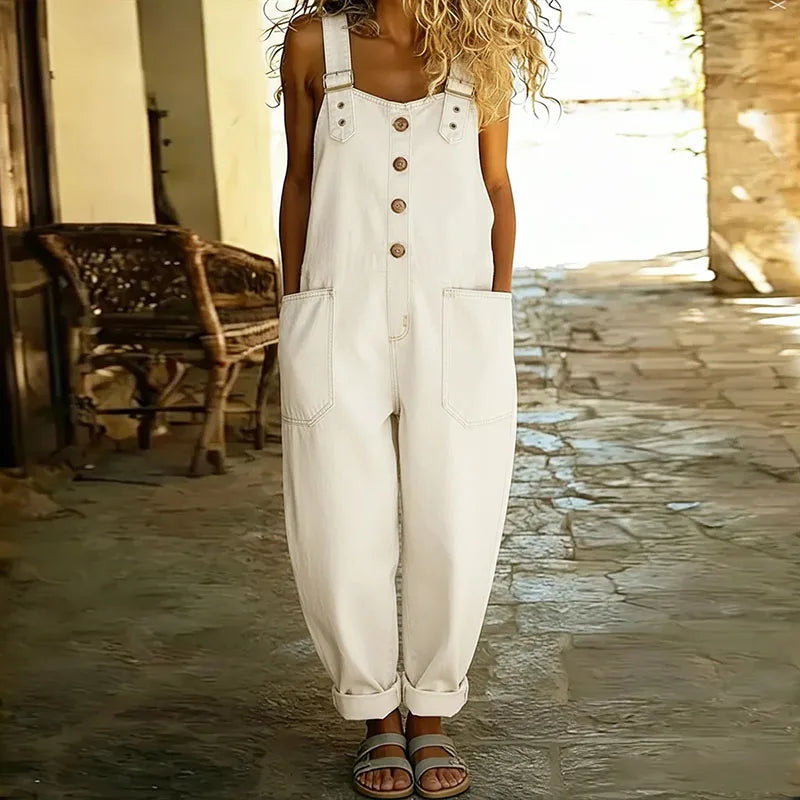 Mae™ | Salopetă vintage din bumbac moale cu aspect de denim