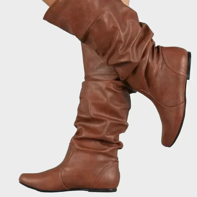 Vasia - Botine Casual cu Toc Mic și Detalii Plisate