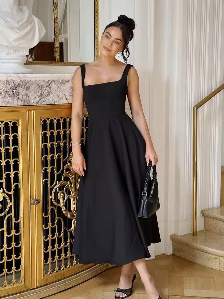 Grace | Robe Midi Légère à Décolleté Carré